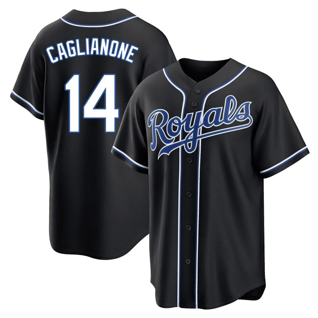 Kooe KC.Royals #14 Jac Caglianone Player Black Carbon Fashion Home Game Stitched Jerseys