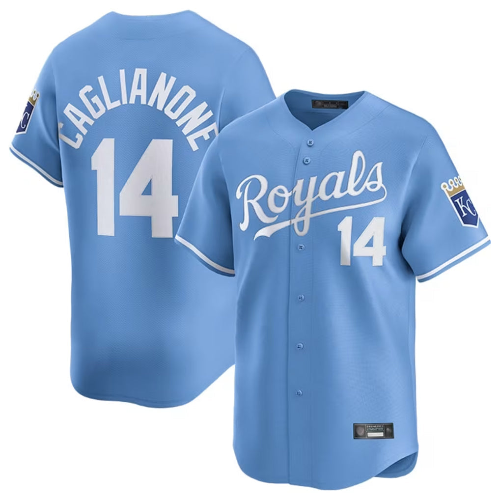 Kooe KC.Royals #14 Jac Caglianone Player Light Blue Alt Limited Home Stitched Jerseys