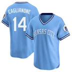 Kooe KC.Royals #14 Jac Caglianone Player Light Blue Limited Throwback Cooperstown Collection T-shirt Stitched Jerseys