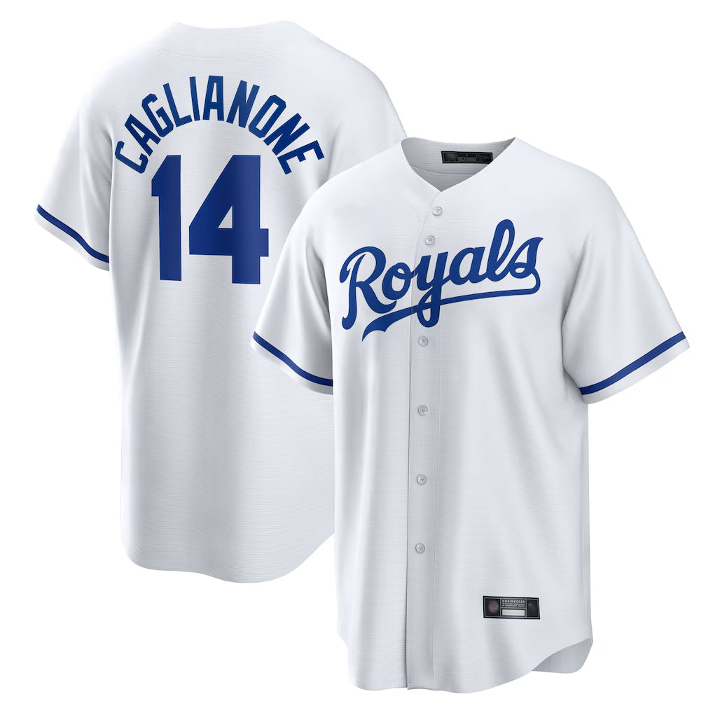 Kooe KC.Royals #14 Jac Caglianone Player White Home Game Stitched Jerseys