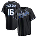 Kooe KC.Royals #16 Bo Jackson Player Black Carbon Fashion Home Game Stitched Jerseys