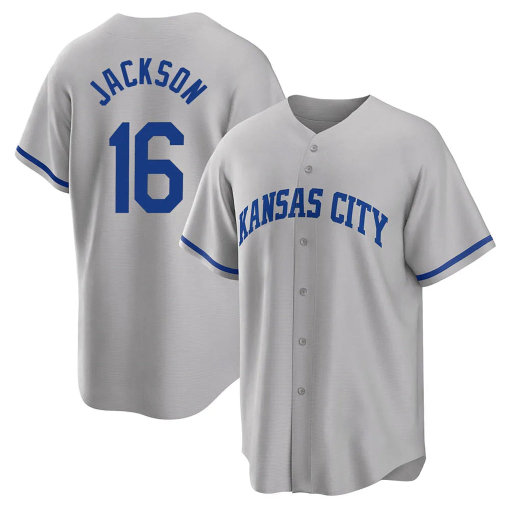 Kooe KC.Royals #16 Bo Jackson Player Gray Game Home Stitched Jerseys