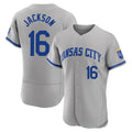 Kooe KC.Royals #16 Bo Jackson Player Gray Limited Elite Home Game Stitched Jerseys