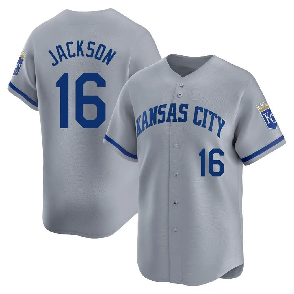 Kooe KC.Royals #16 Bo Jackson Player Gray Limited Home Stitched Jerseys
