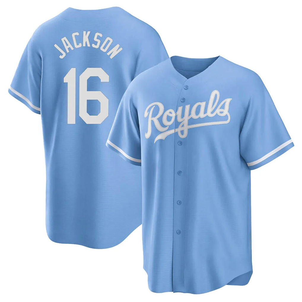 Kooe KC.Royals #16 Bo Jackson Player Light Blue Home Game Stitched Jerseys
