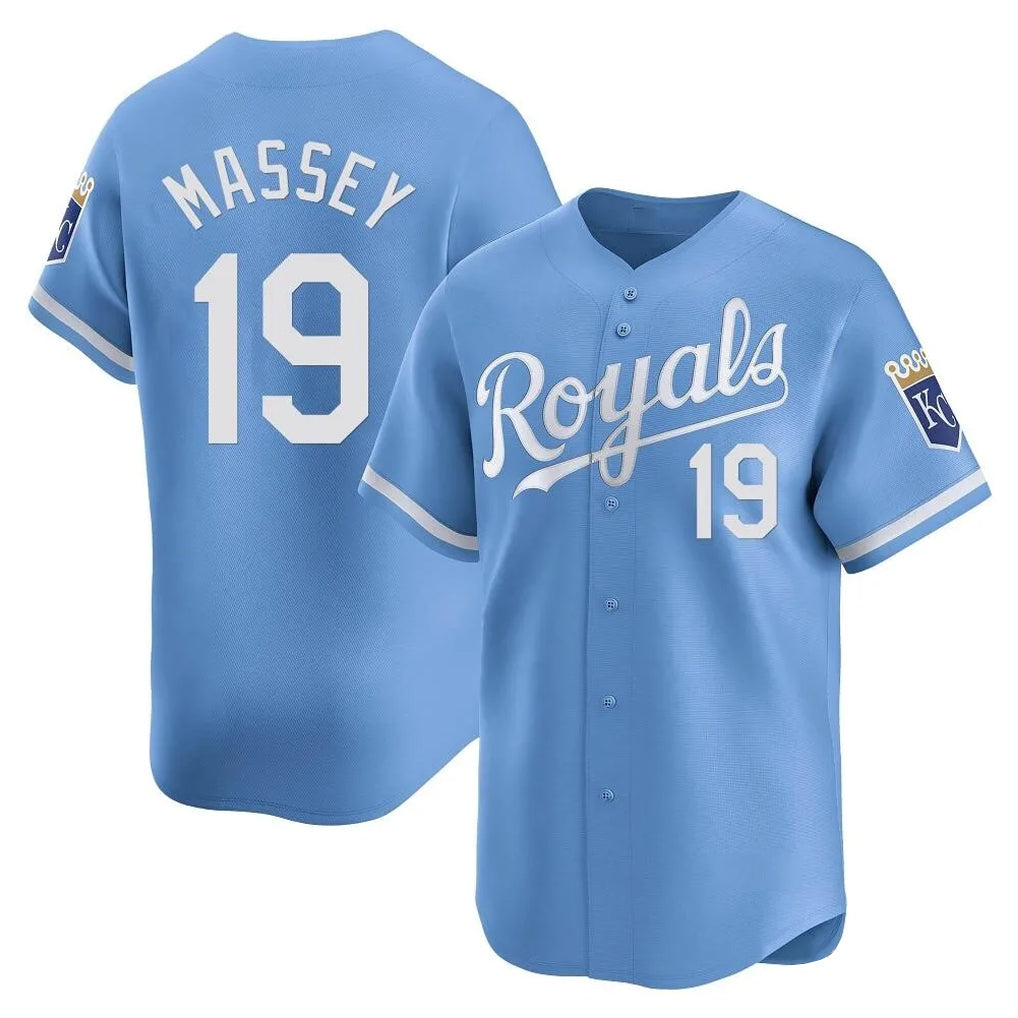 Kooe KC.Royals #19 Michael Massey Player Light Blue Alt Limited Home Stitched Jerseys