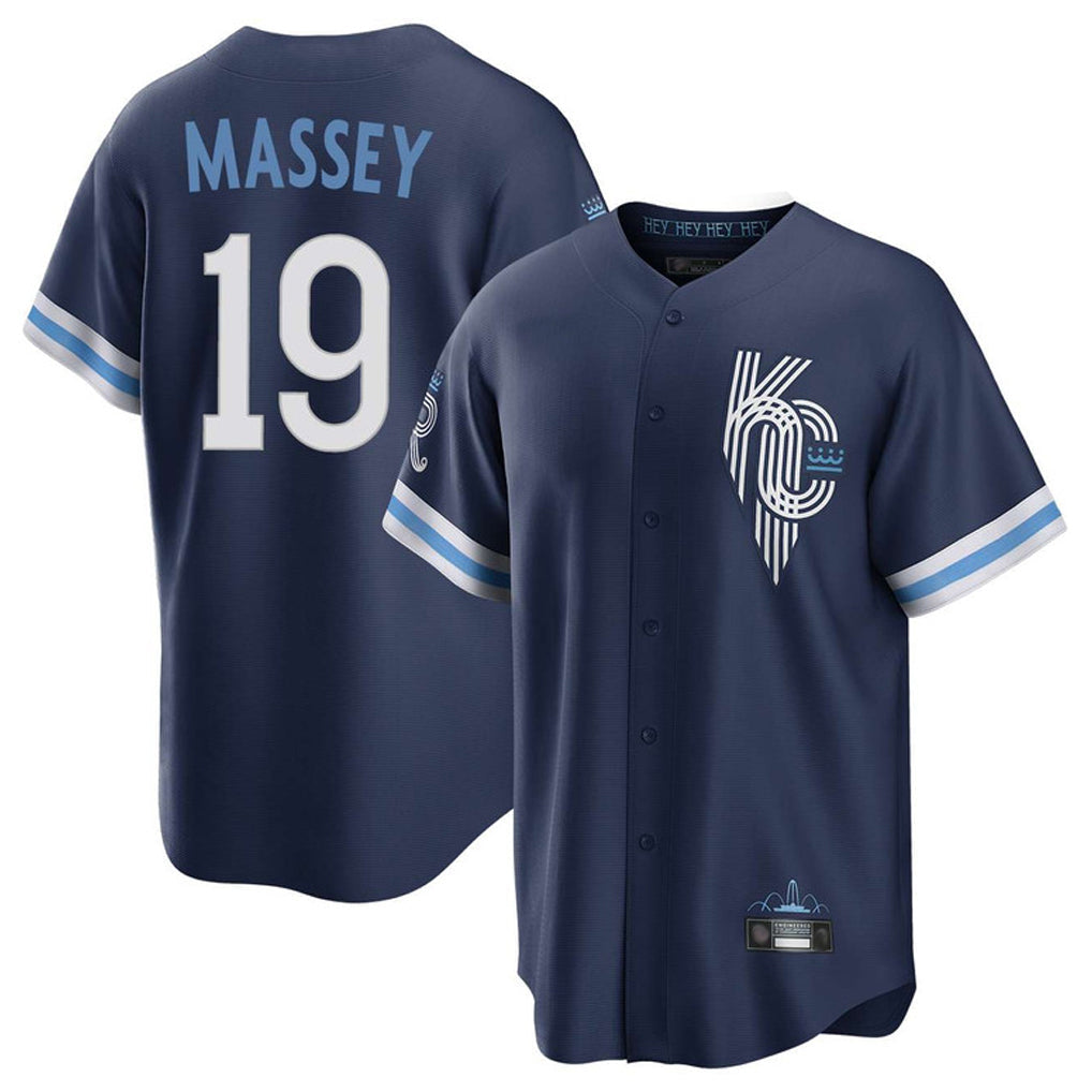 Kooe KC.Royals #19 Michael Massey Player Navy City Connect Home Game Stitched Jerseys