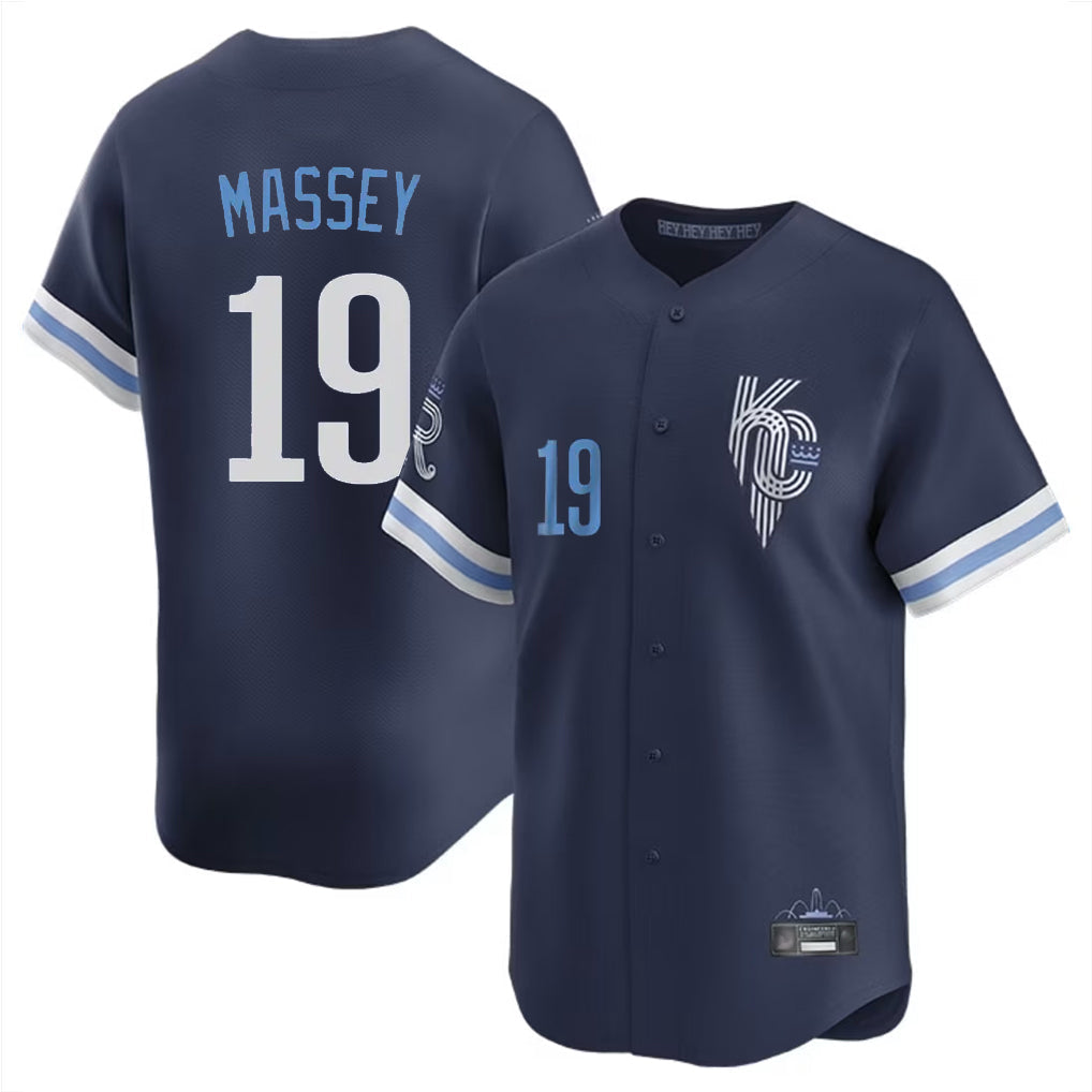 Kooe KC.Royals #19 Michael Massey Player Navy City Connect Limited Home Stitched Jerseys