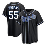 Kooe KC.Royals #55 Cole Ragans Player Black Carbon Fashion Home Game Stitched Jerseys