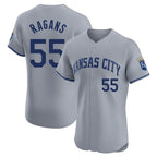 Kooe KC.Royals #55 Cole Ragans Player Gray Limited Elite Home Stitched Jerseys