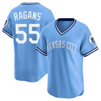 Kooe KC.Royals #55 Cole Ragans Player Light Blue Limited Throwback Cooperstown Collection T-shirt Stitched Jerseys
