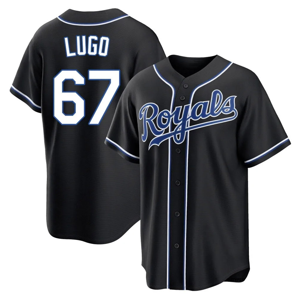 Kooe KC.Royals #67 Seth Lugo Player Black Carbon Fashion Home Game Stitched Jerseys
