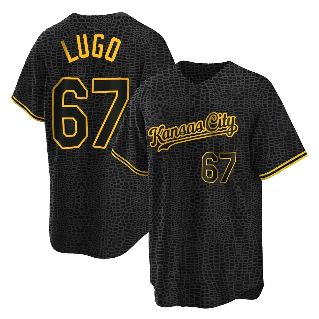 Kooe KC.Royals #67 Seth Lugo Player Black Snake Skin City Game Stitched Jerseys