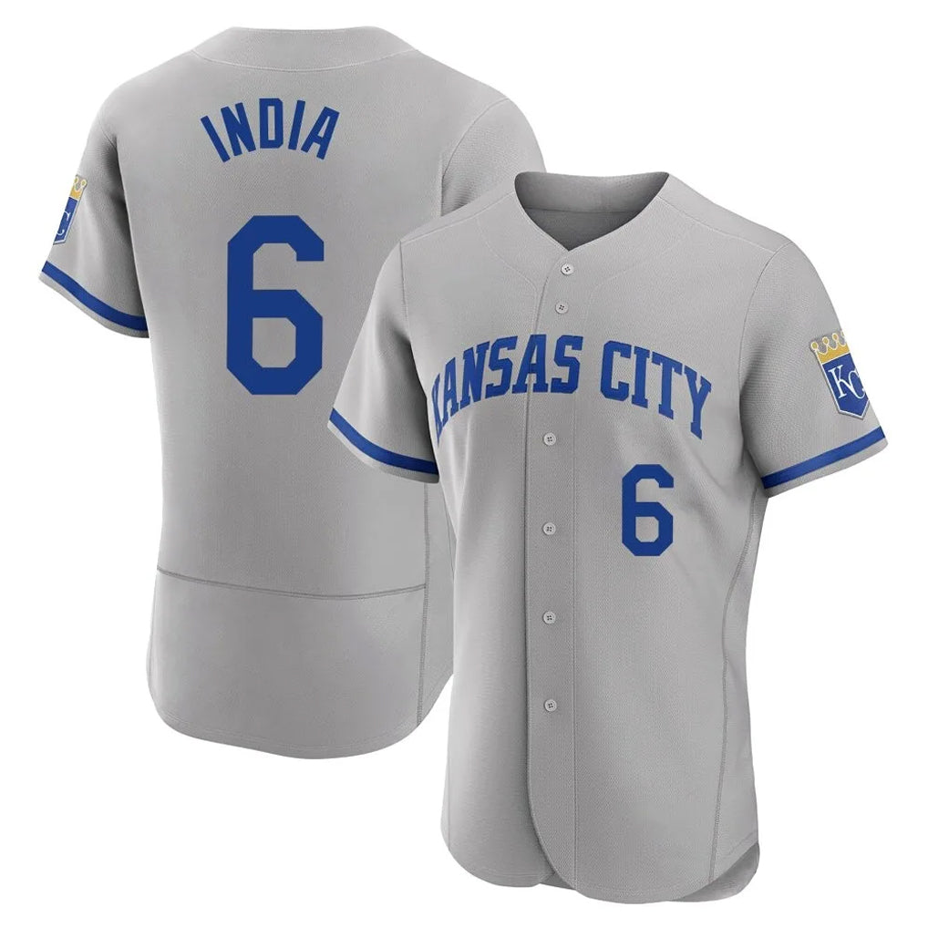 Kooe KC.Royals #6 Jonathan India Player Gray Limited Elite Home Game Stitched Jerseys