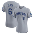 Kooe KC.Royals #6 Jonathan India Player Gray Limited Elite Home Stitched Jerseys