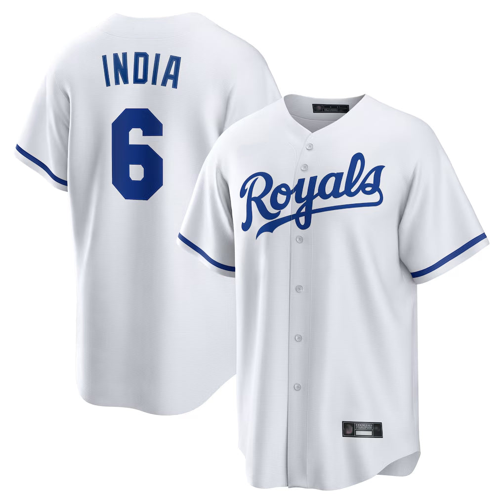 Kooe KC.Royals #6 Jonathan India Player White Home Game Stitched Jerseys