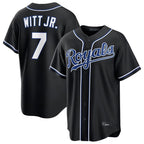 Kooe KC.Royals #7 Bobby Witt Jr. Player Black Carbon Fashion Home Game Stitched Jerseys