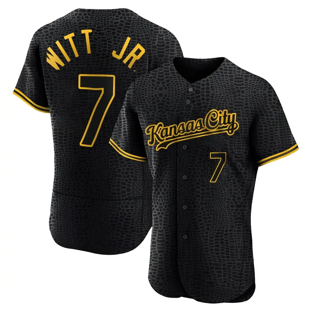 Kooe KC.Royals #7 Bobby Witt Jr. Player Black Snake Skin City Limited Elite Stitched Jerseys