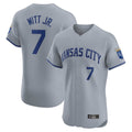 Kooe KC.Royals #7 Bobby Witt Jr. Player Gray Limited Elite Home Stitched Jerseys