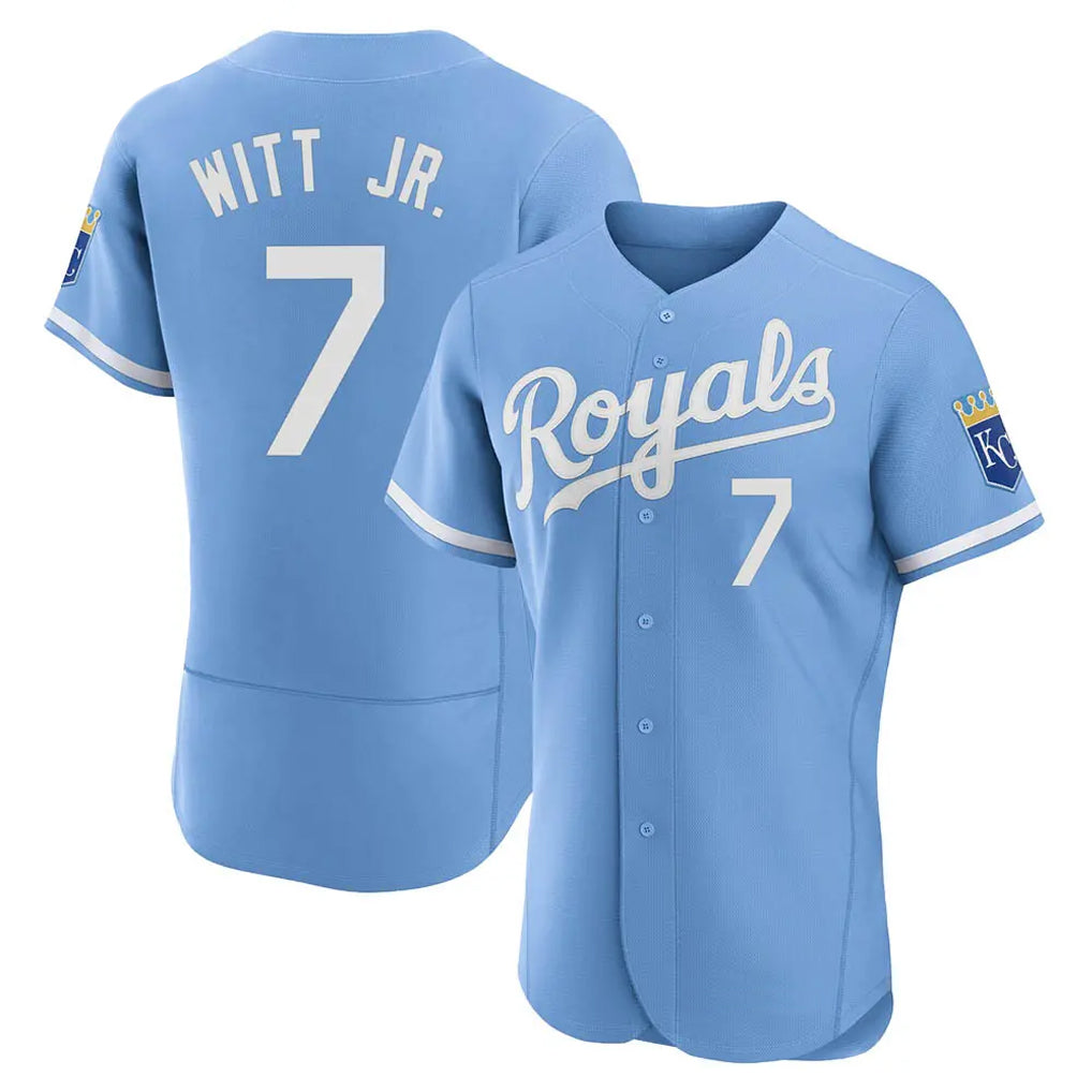 Kooe KC.Royals #7 Bobby Witt Jr. Player Light Blue Alt Limited Elite Home Stitched Jerseys