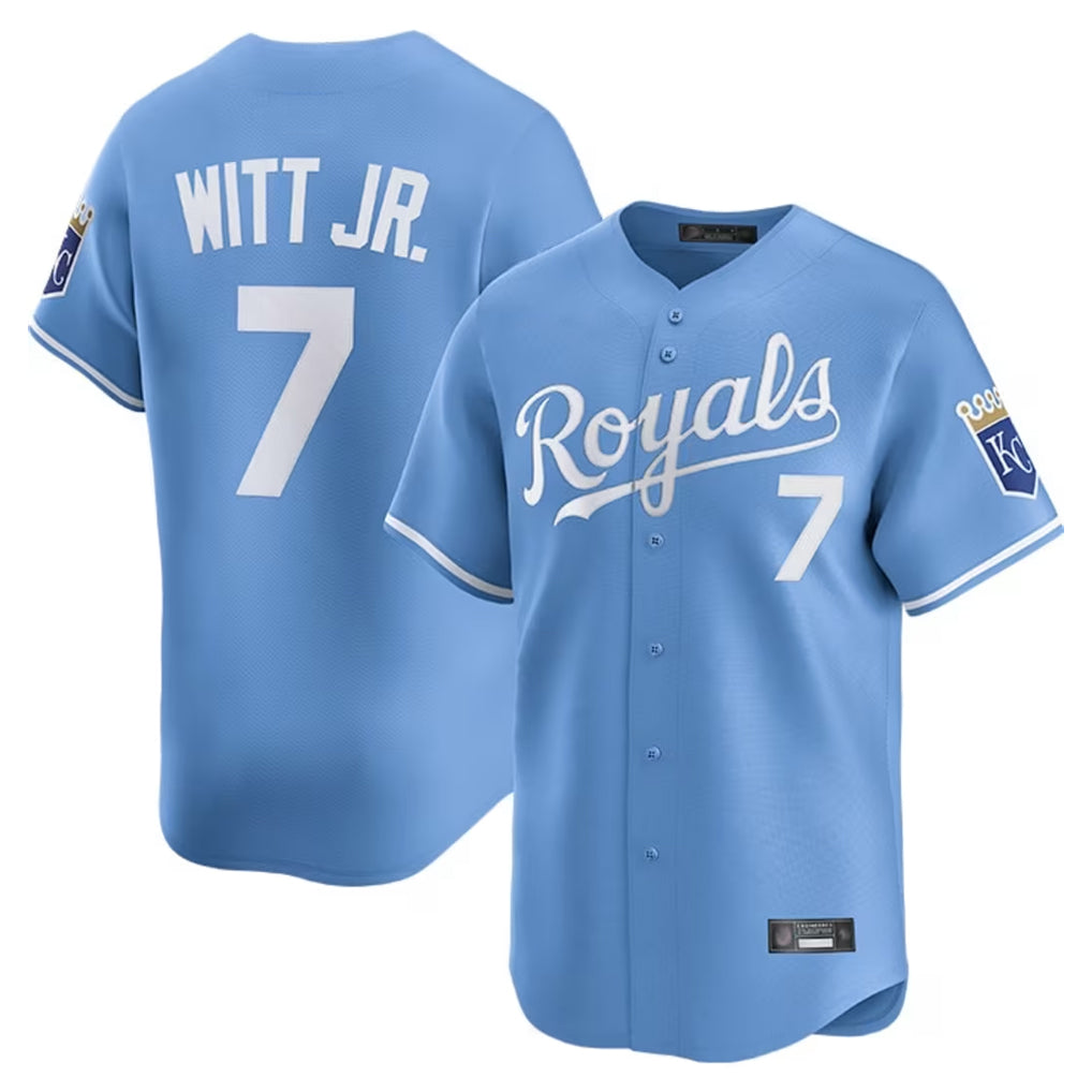 Kooe KC.Royals #7 Bobby Witt Jr. Player Light Blue Alt Limited Home Stitched Jerseys