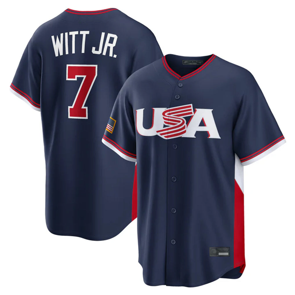 Kooe KC.Royals #7 Bobby Witt Jr. Player Navy USA 2026 World Classic Game Stitched Jerseys
