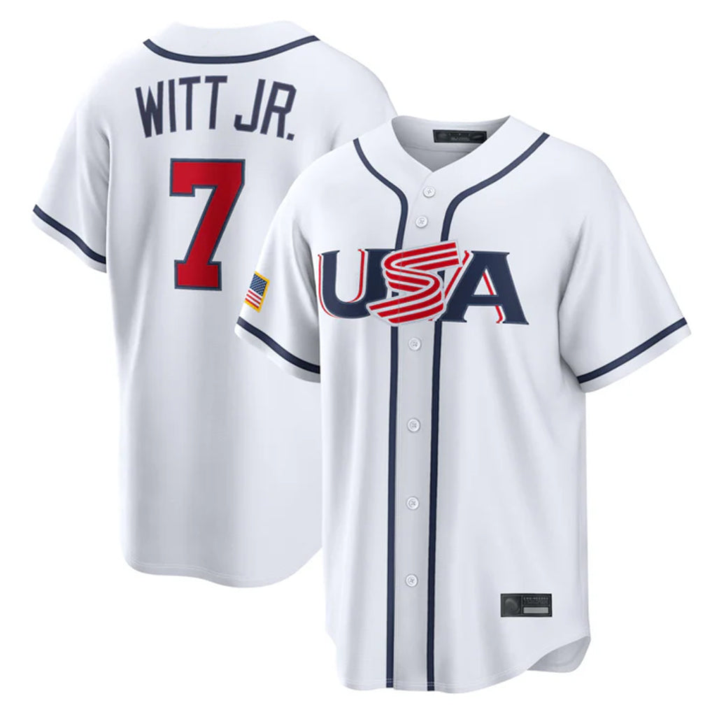 Kooe KC.Royals #7 Bobby Witt Jr. Player White USA 2026 World Classic Game Stitched Jerseys