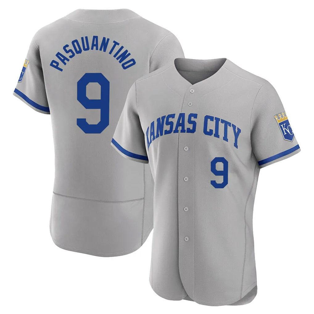 Kooe KC.Royals #9 Vinnie Pasquantino Player Gray Limited Elite Home Game Stitched Jerseys
