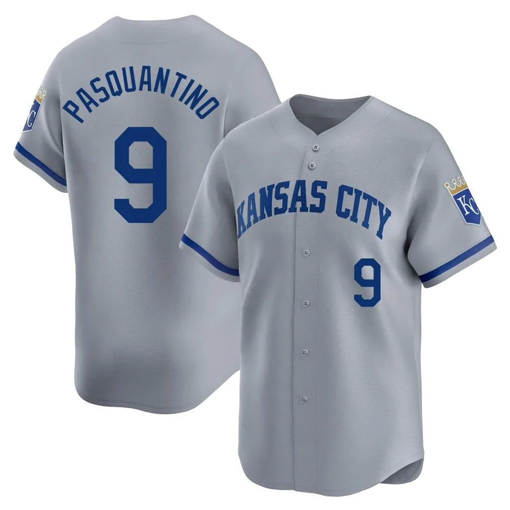 Kooe KC.Royals #9 Vinnie Pasquantino Player Gray Limited Home Stitched Jerseys
