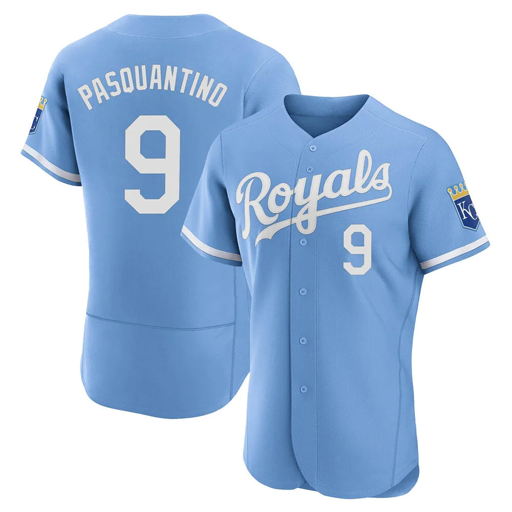 Kooe KC.Royals #9 Vinnie Pasquantino Player Light Blue Alt Limited Elite Home Stitched Jerseys