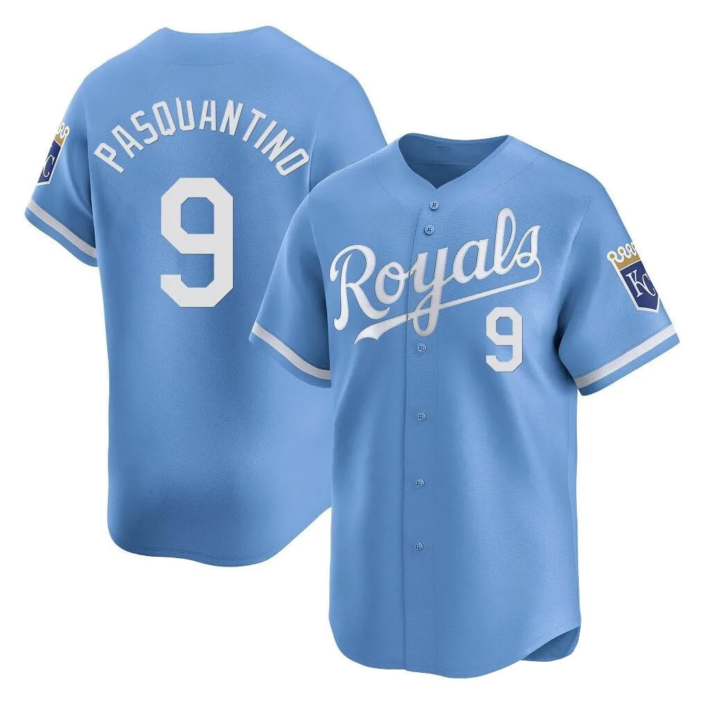 Kooe KC.Royals #9 Vinnie Pasquantino Player Light Blue Alt Limited Home Stitched Jerseys
