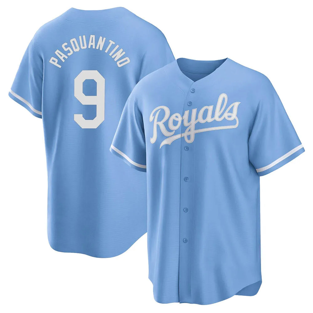 Kooe KC.Royals #9 Vinnie Pasquantino Player Light Blue Home Game Stitched Jerseys