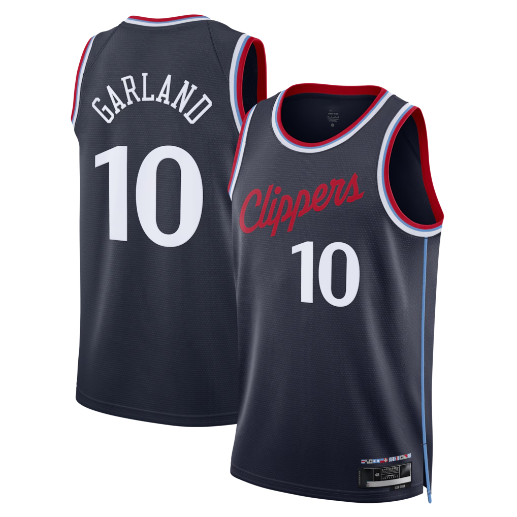 Kooe L.Clippers #10 Darius Garland Navy Swingman Stitched Jerseys- Icon Edition