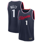 Kooe L.Clippers #1 Keaton Wagler Navy Draft First Round Pick Fast Break Stitched Jerseys - Icon Edition