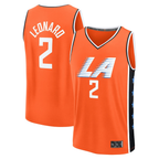 Kooe L.Clippers #2 Kawhi Leonard Orange 2025-2026 City Edition Fast Break Stitched Jerseys