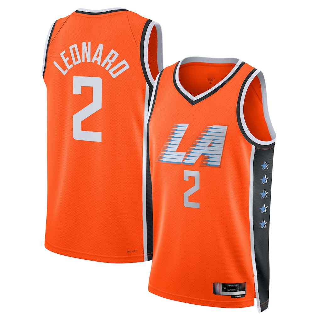 Kooe L.Clippers #2 Kawhi Leonard Orange 2025-2026 Swingman Stitched Jerseys - City Edition