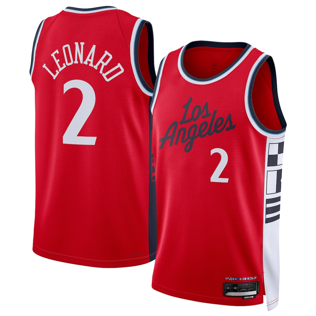 Kooe L.Clippers #2 Kawhi Leonard Red 2024-2025 Swingman Stitched Jerseys - Statement Edition
