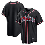 Kooe LA.Angels Black Fashion Out Home Game Blank Player Stitched Jerseys