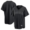 Kooe LA.Angels Black Pitch Fashion Blank Player T-shirt Stitched Jerseys