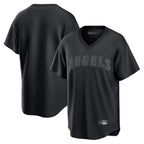 Kooe LA.Angels Black Pitch Fashion Blank Player T-shirt Stitched Jerseys