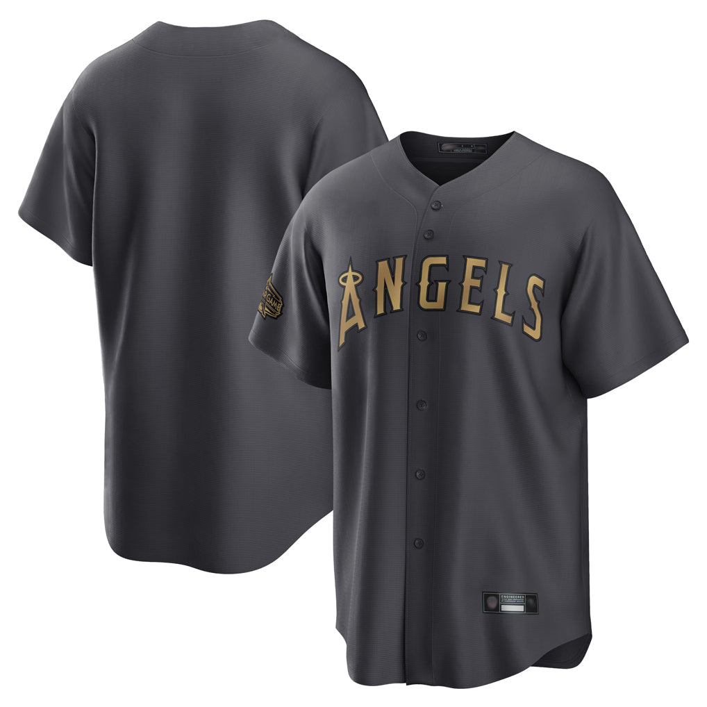 Kooe LA.Angels Charcoal Game All-Star Blank Player Stitched Jerseys