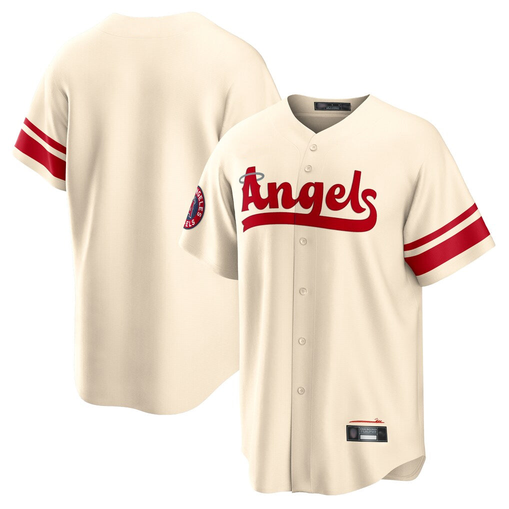 Kooe LA.Angels Cream City Connect Home Blank Player Stitched Jerseys
