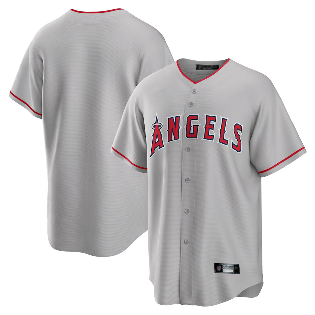 Kooe LA.Angels Gray Home Game Blank Player Stitched Jerseys