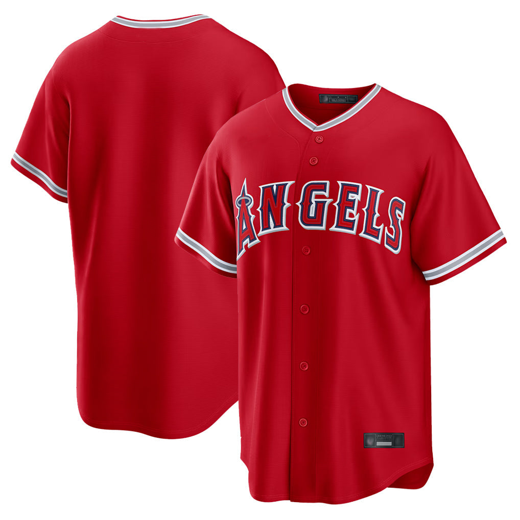 Kooe LA.Angels Red Home Game Blank Player Stitched Jerseys