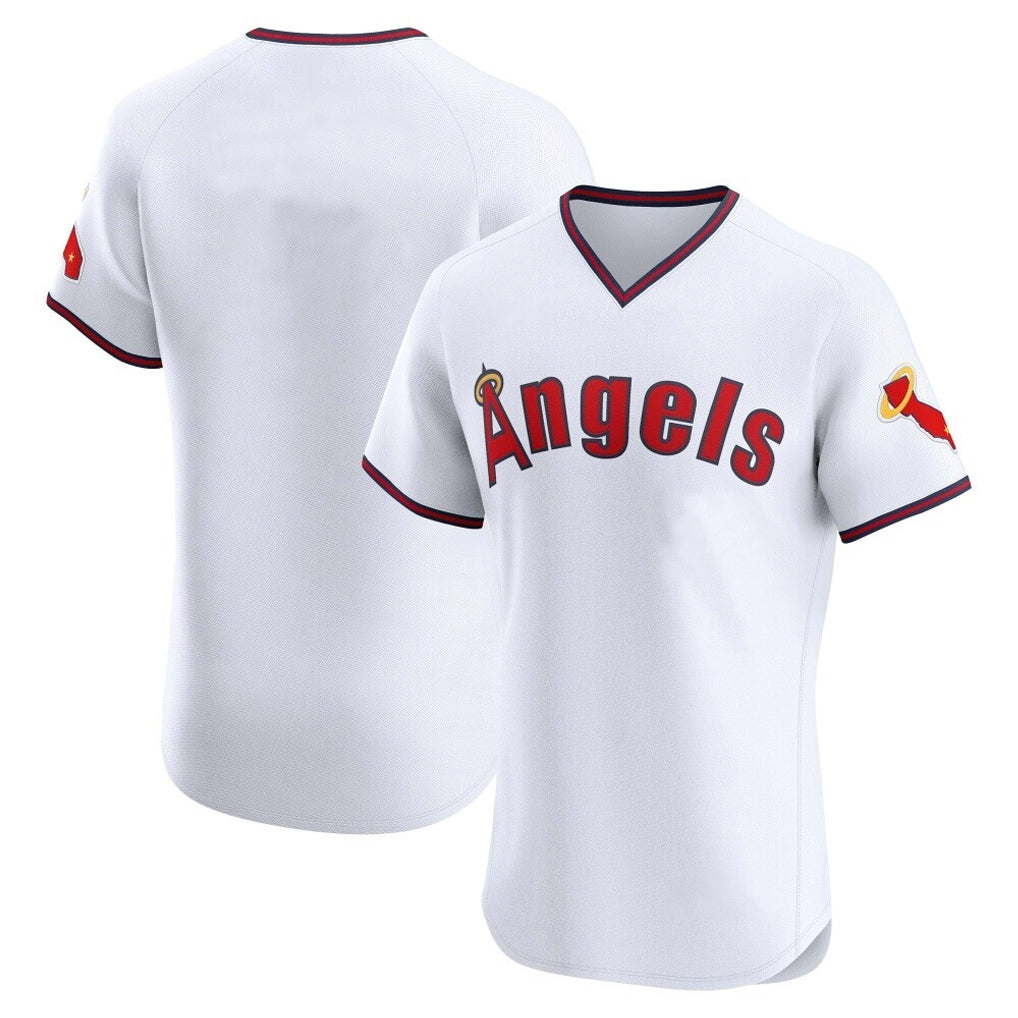Kooe LA.Angels White T-shirt Home Limited Elite Blank Player Stitched Jerseys