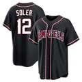 Kooe LA.Angels #12 Jorge Soler Player Black Fashion Out Home Game Stitched Jerseys