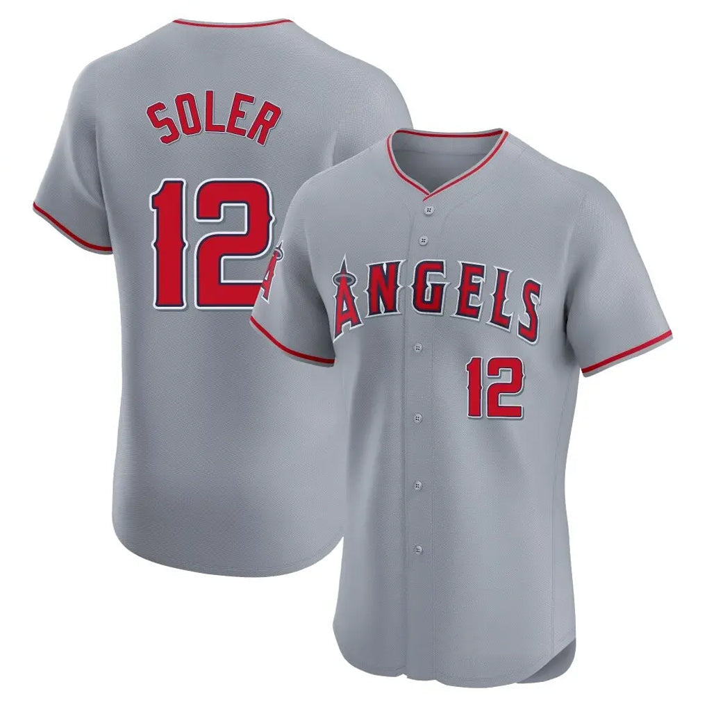Kooe LA.Angels #12 Jorge Soler Player Gray Home Limited Elite Stitched Jerseys