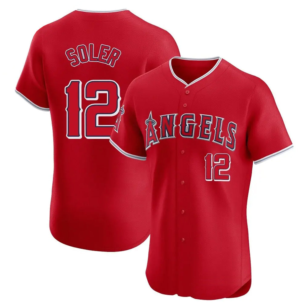 Kooe LA.Angels #12 Jorge Soler Player Red Home Limited Elite Stitched Jerseys