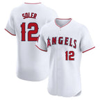 Kooe LA.Angels #12 Jorge Soler Player White Limited Elite Stitched Home Jerseys