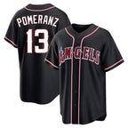 Kooe LA.Angels #13 Drew Pomeranz Player Black Fashion Out Home Game Stitched Jerseys
